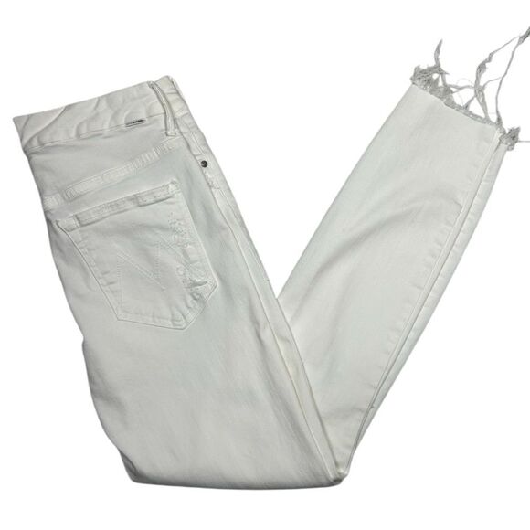 Mother Denim High Waisted Looker Ankle Fray Skinny Jeans in Little Miss Lacey 28 - Picture 1 of 12